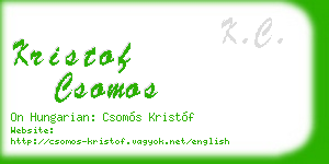 kristof csomos business card